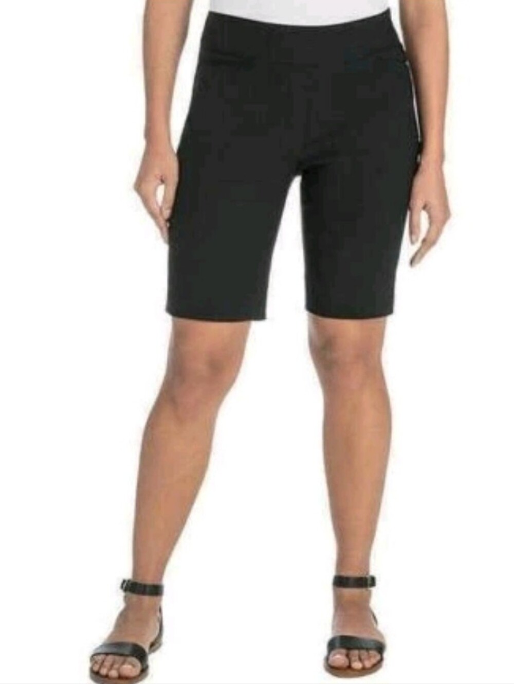 New Hilary Radley Women 9" Inseam Bermuda Pull On Shorts Large